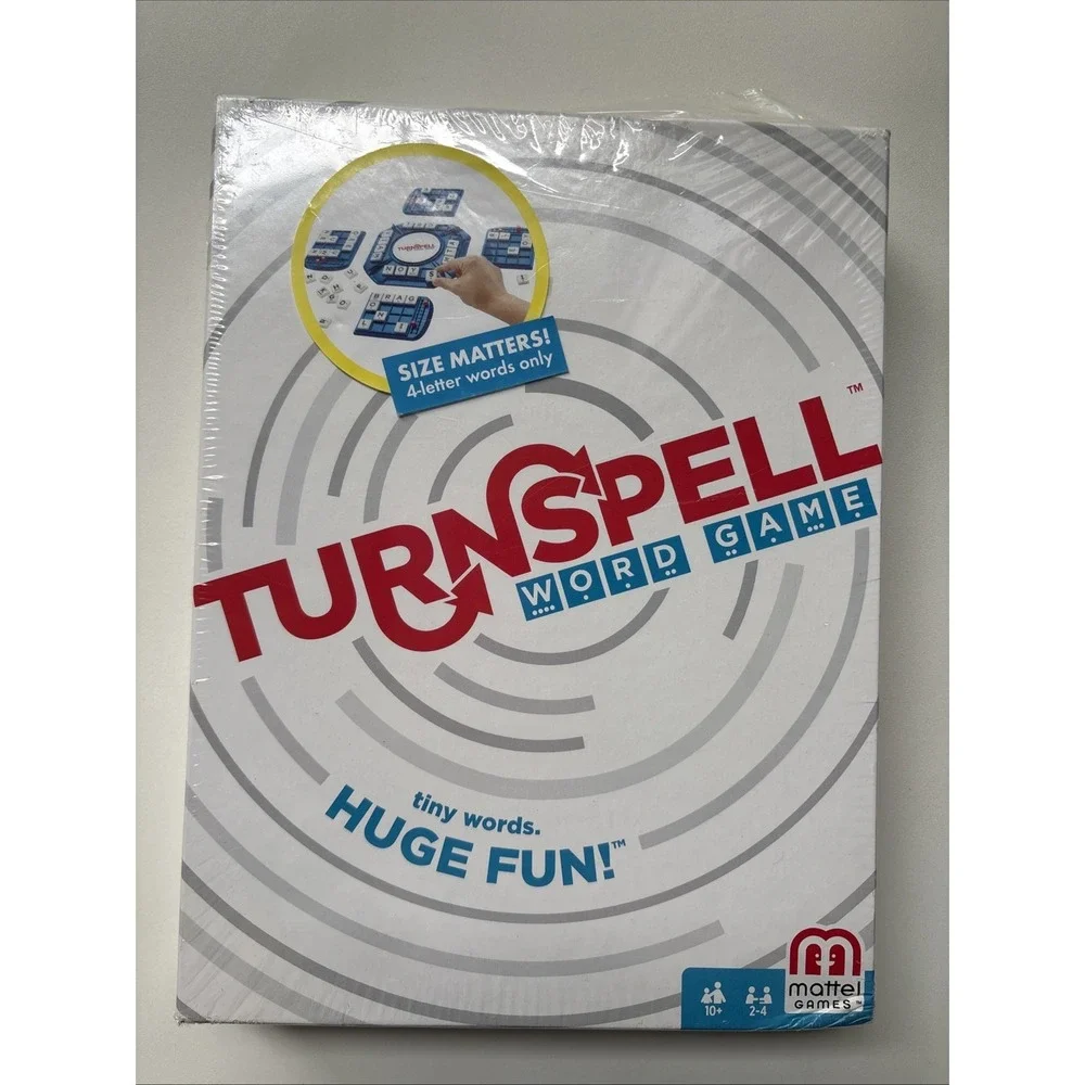 Turnspell Word Game Tiny Word Family Board Game Mattel 2-4 Players Ages 10+  NEW